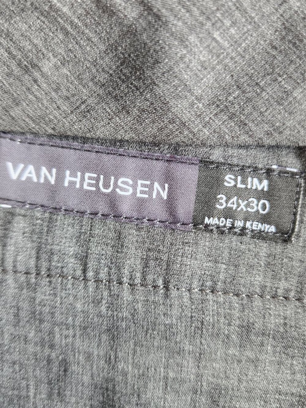 Van Heusen Slim Fit Dress Pants Black 34x30 Flex Flat Front Mens Trouser - Picture 7 of 15